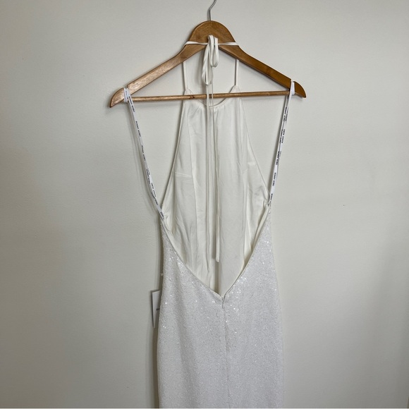 Ronny Kobo Collection for Anthropologie Halo White Sequin Backless Gown Size 8 - Picture 8 of 10